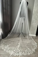 3m Cathedral Wedding Veils Lace Appliques One Layer Bridal Veil with Comb Bride Headpiece Women Accessories