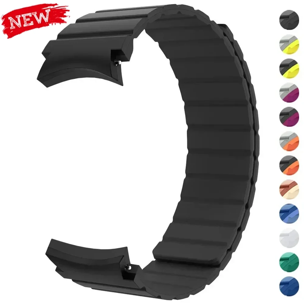 

Силиконовый ремешок для Samsung Galaxy Watch 7 6 5 4 40 мм 44 мм 6Classic 43 мм 47 мм без зазоров Магнитный ремешок для часов 5Pro 45 мм Браслет