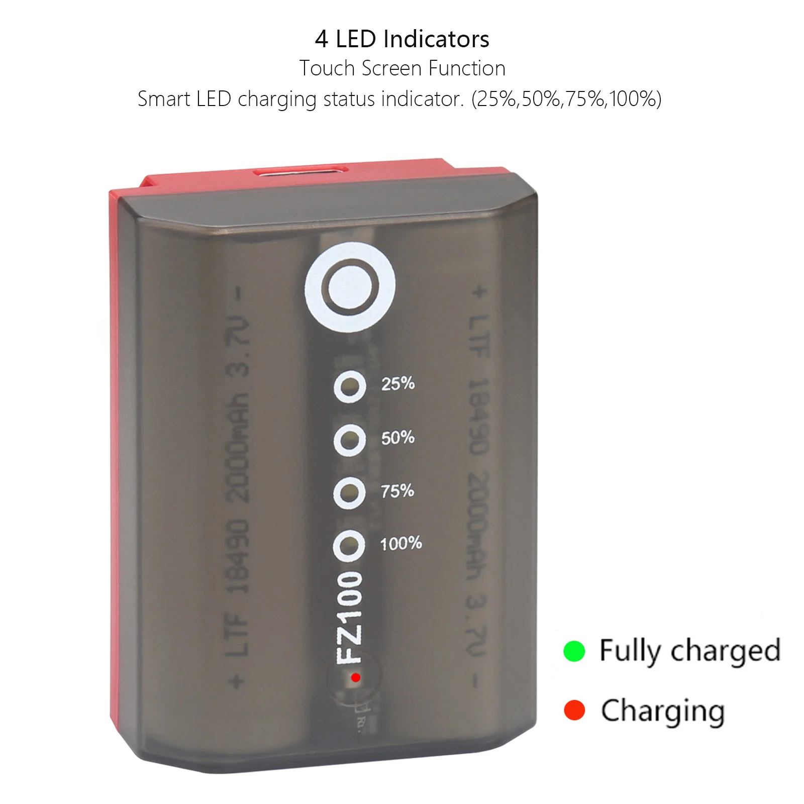 NP-FZ100 Replacement Battery With USB-C Charging For Sony A7iii, A7iv, A7R III, A7C, A7C II, A6700, A6600, FX3, FX30, ZV-E1