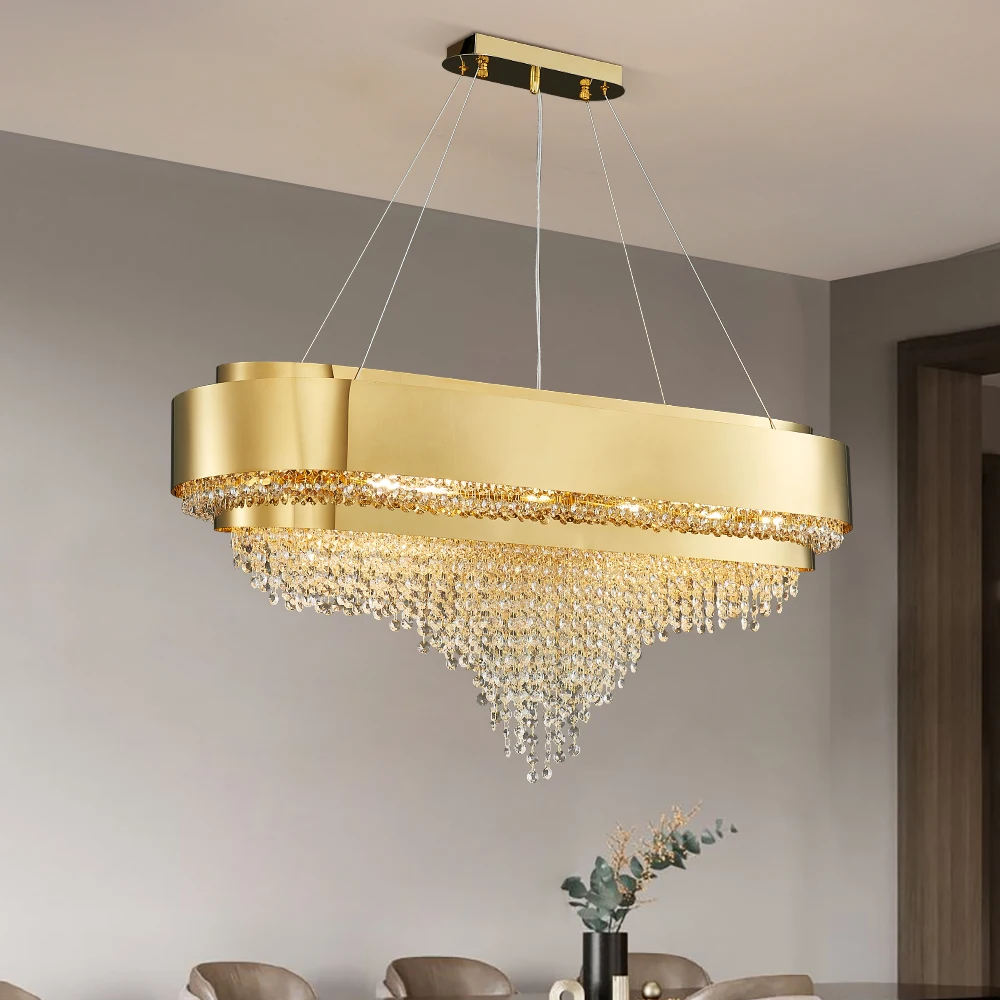 

Modern living room art design, crystal chandelier, home decoration, gold crystal lamp, luxury restaurant chandelier