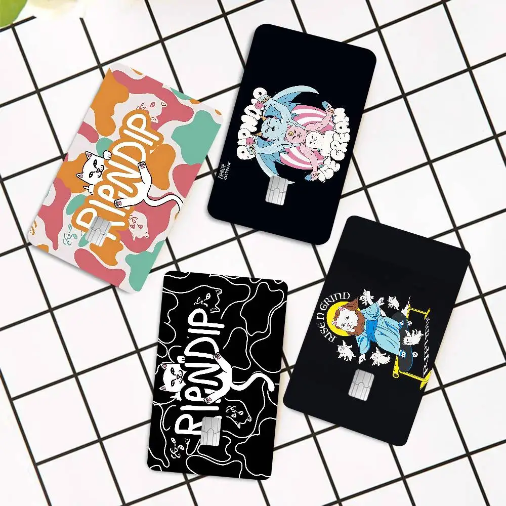 Cat R-Ripndips Cartoon Anime Cartoon Bear Skin Sticker Film Tape Case For Big Credit Debit Card Front Side