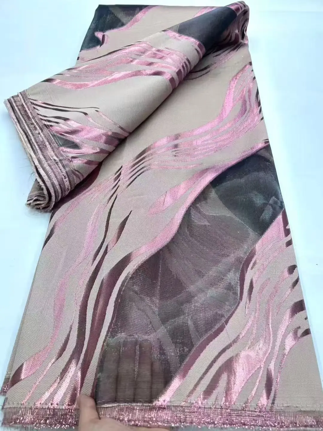 Luxury High Quality African Organza Brocade Lace Fabric 5 Yards French TulleParty Gown Dress Nigerian Jacquard Lace Sewing