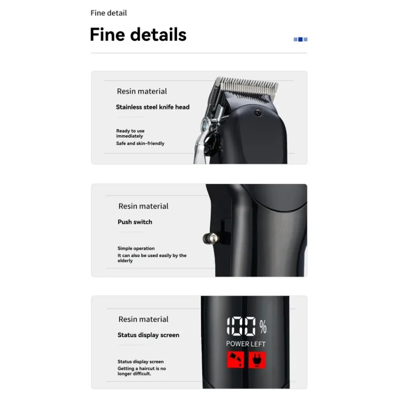 

LITE-перезаряжаемый набор машинок для стрижки волос с цифровым дисплеем — двойная функция для домашнего использования — комбинированная машинка для стрижки волос с аксессуарами в комплекте