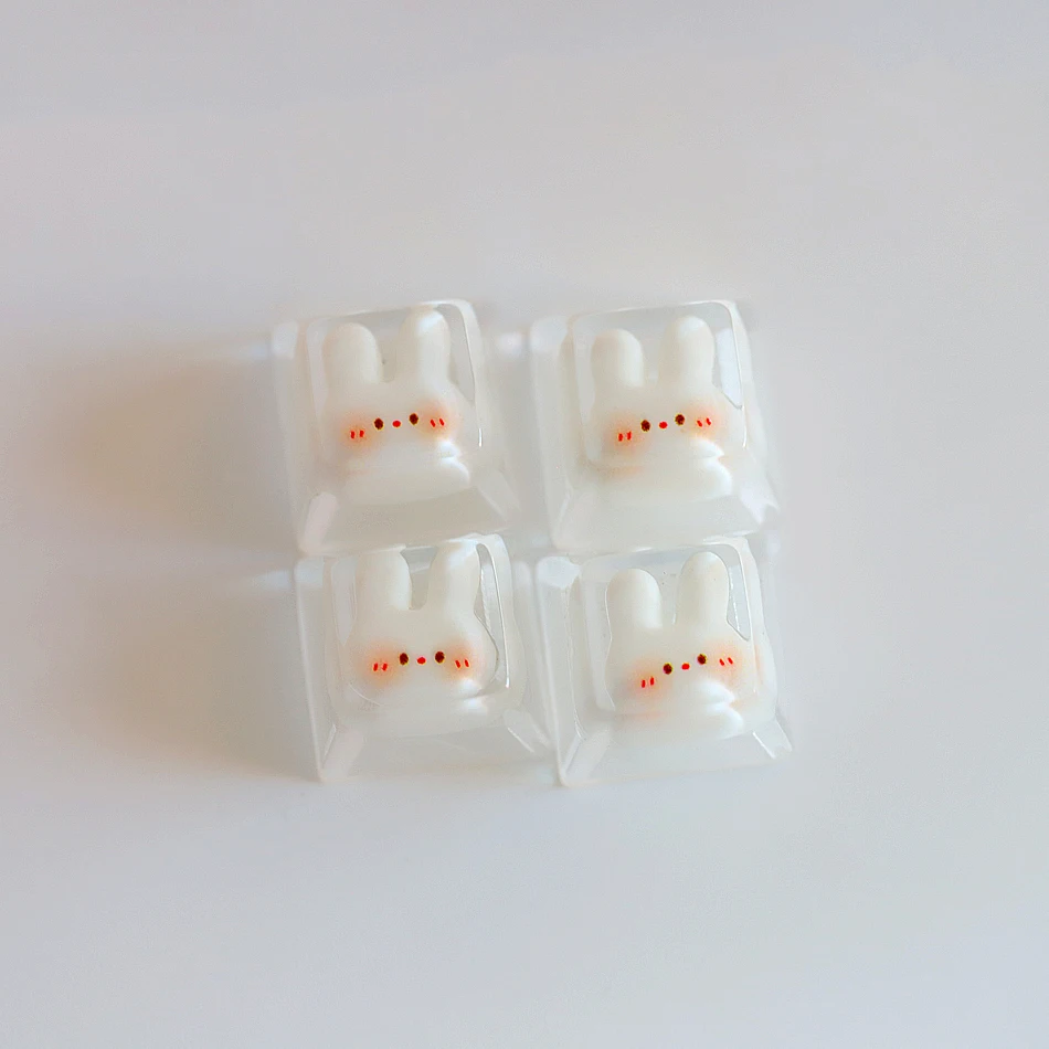 4 قطعة/المجموعة الخلفية أرنب كيكابس الراتنج شخصية الإبداعية ل عبر محور الميكانيكية لوحة المفاتيح قبعات رائعتين الكرتون فتاة هدية