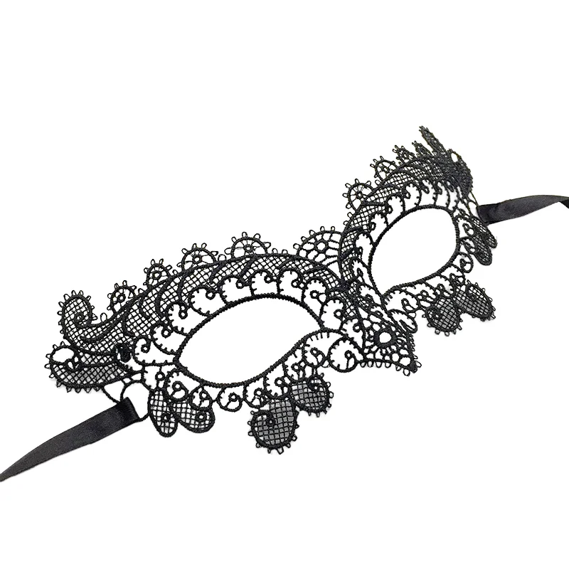 Black Lace Venetian Masquerade Eye Mask – detail image 7