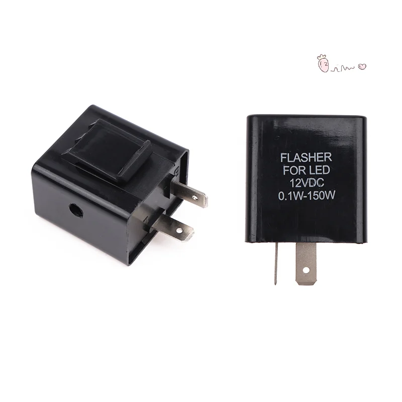 Adjustable 12V LED Flasher Relay 2 Pin Motorcycle Accessories with Buzzer, Frequency Indicator Blinker Relays