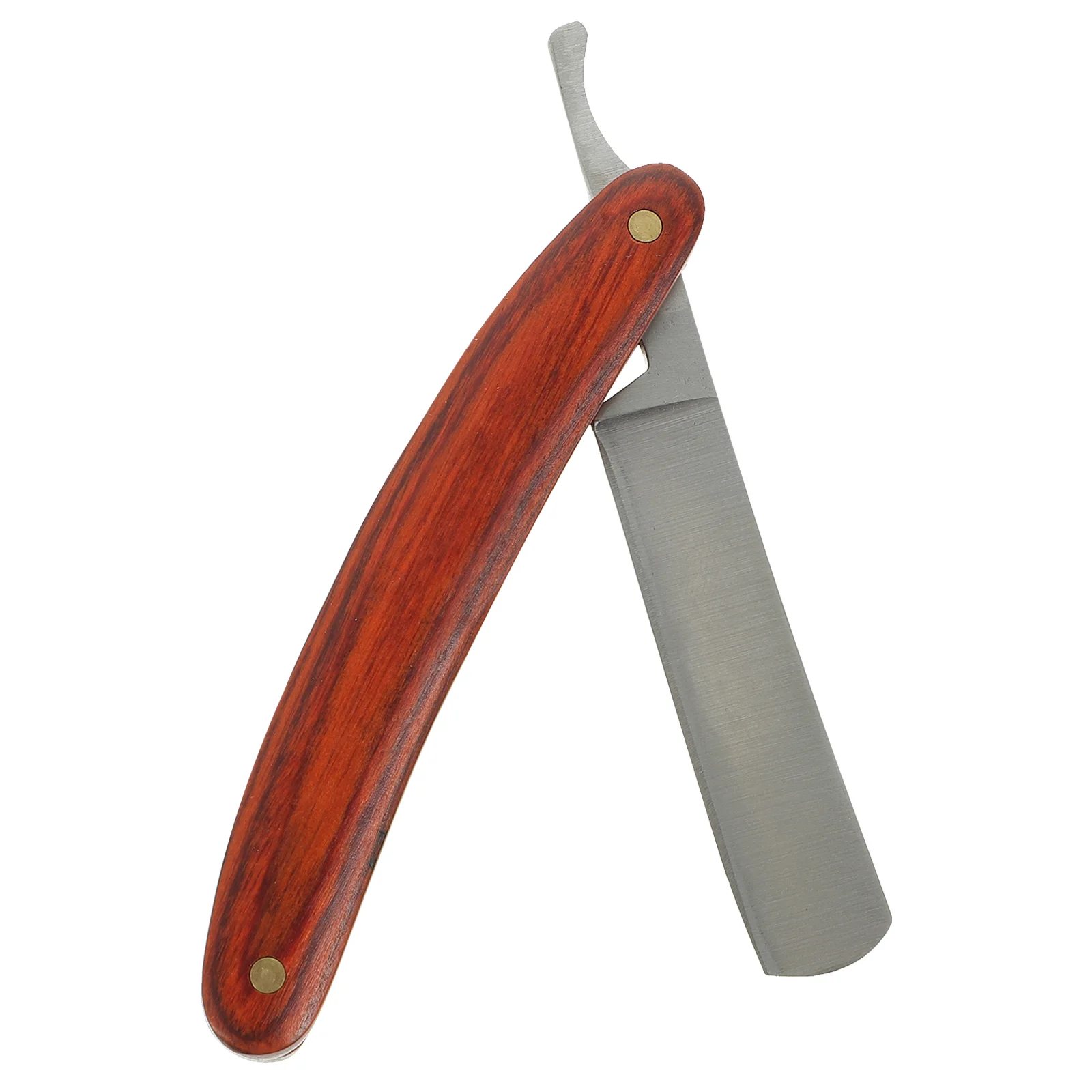 Wood Handle Straight Barber Razor Manual Beard Shaving Tool for Men Random Style