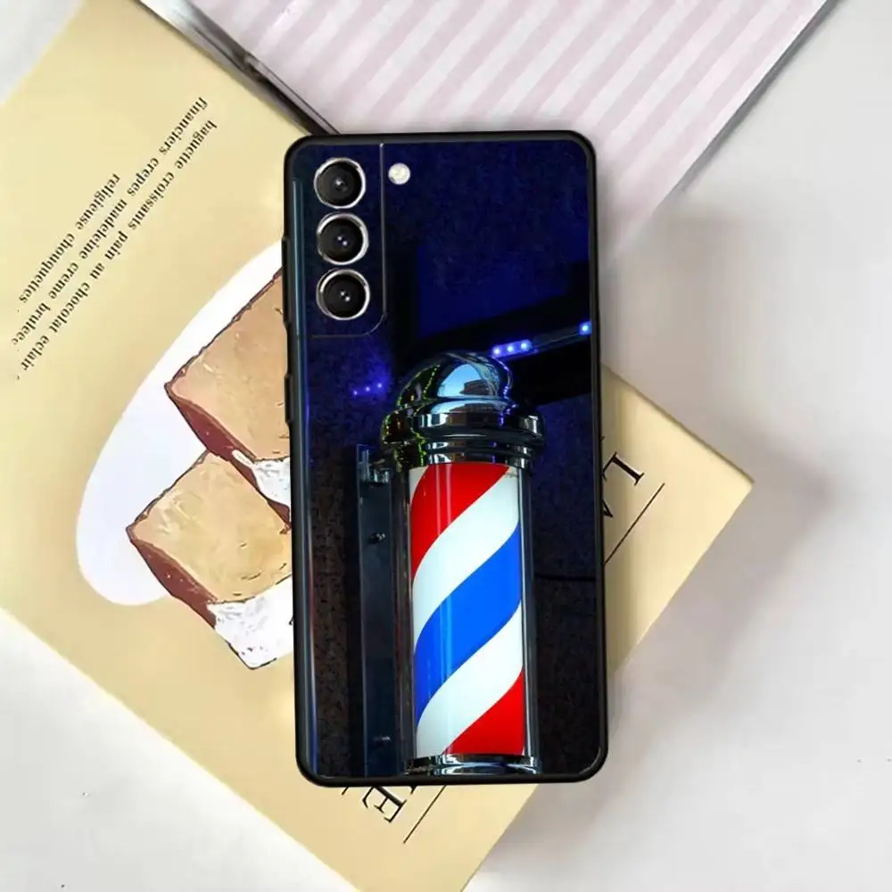 حافظة هاتف Barber Shop Hair1 لهاتف سامسونج جالاكسي A13,21s,22,31,32,52,53,71,72,73, غطاء أسود ناعم #5