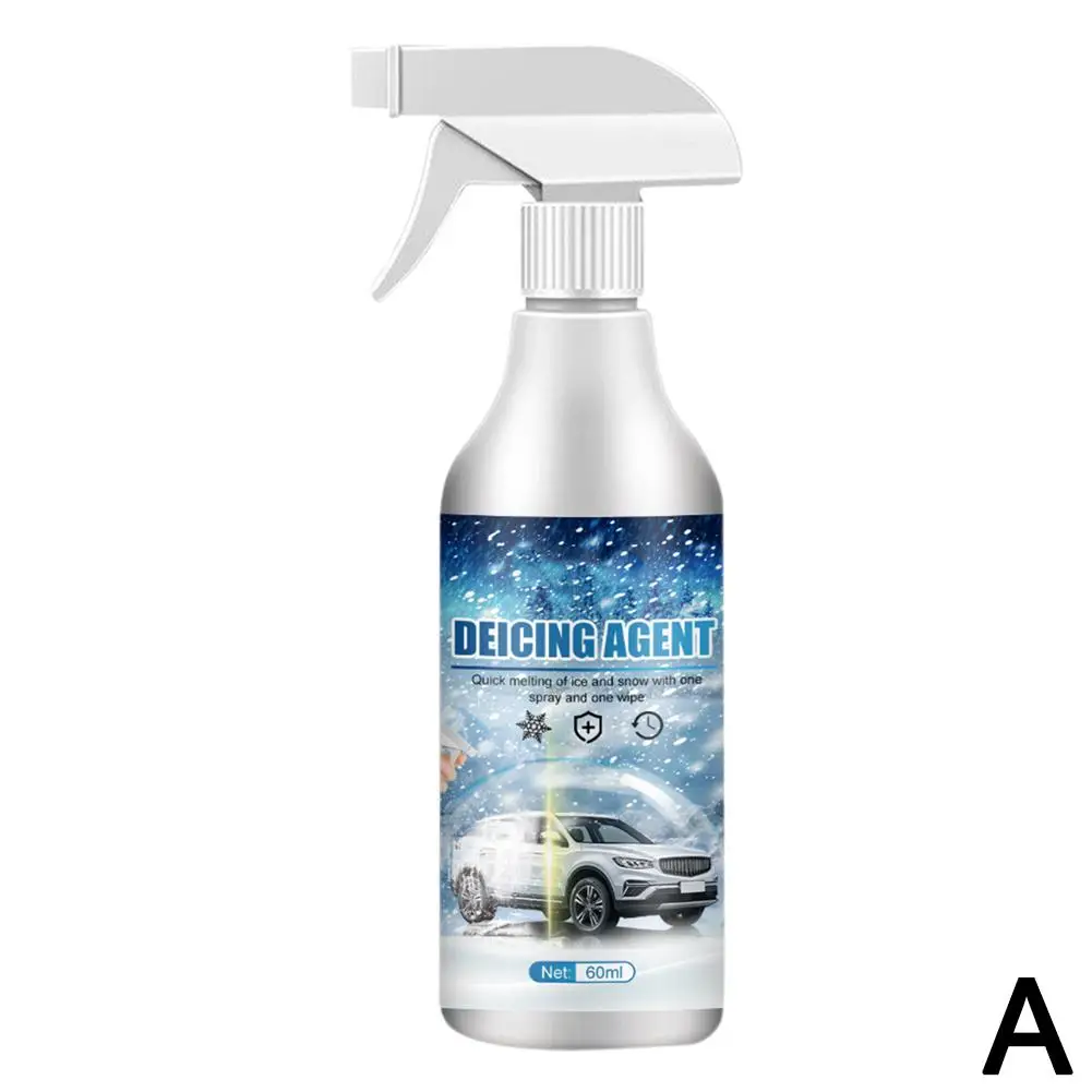 60ML kaca depan De-Icer langsung mencair es salju mencair Anti hidrofobik lapisan salju Defrost Clean alat kaca depan cair C1F1