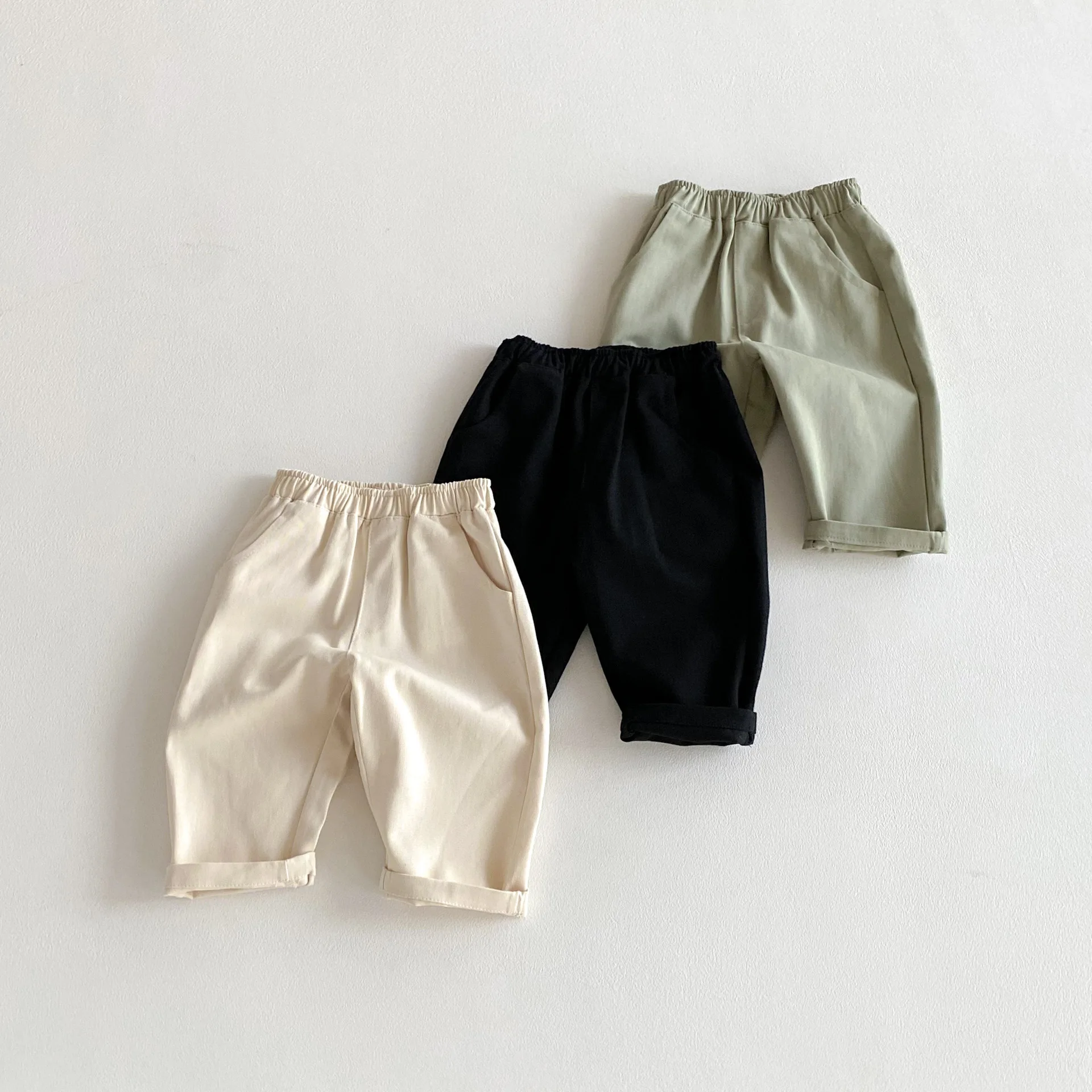 

2025 Autumn New Baby Casual Pants Cotton Girls Loose Trousers Solid Boys Harem Pants Infant Casual Pants Toddler Clothes