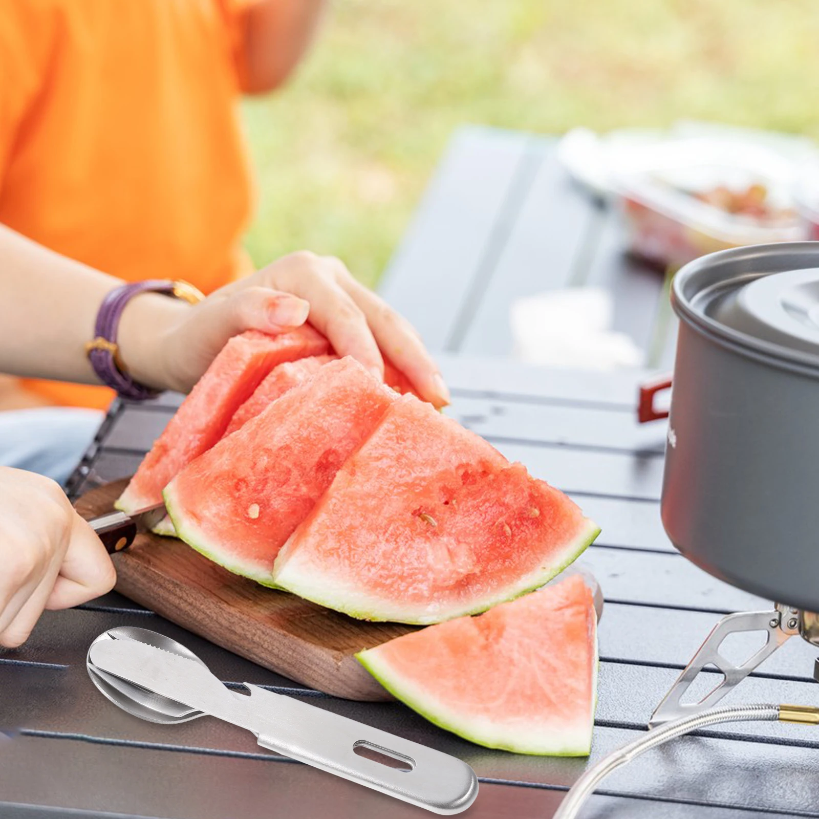 

Stainless Steel Cutlery Set Camping Travel Knife Fork Spoon Portable Storage Bag Heavy Duty Metal Tableware Party Utensils