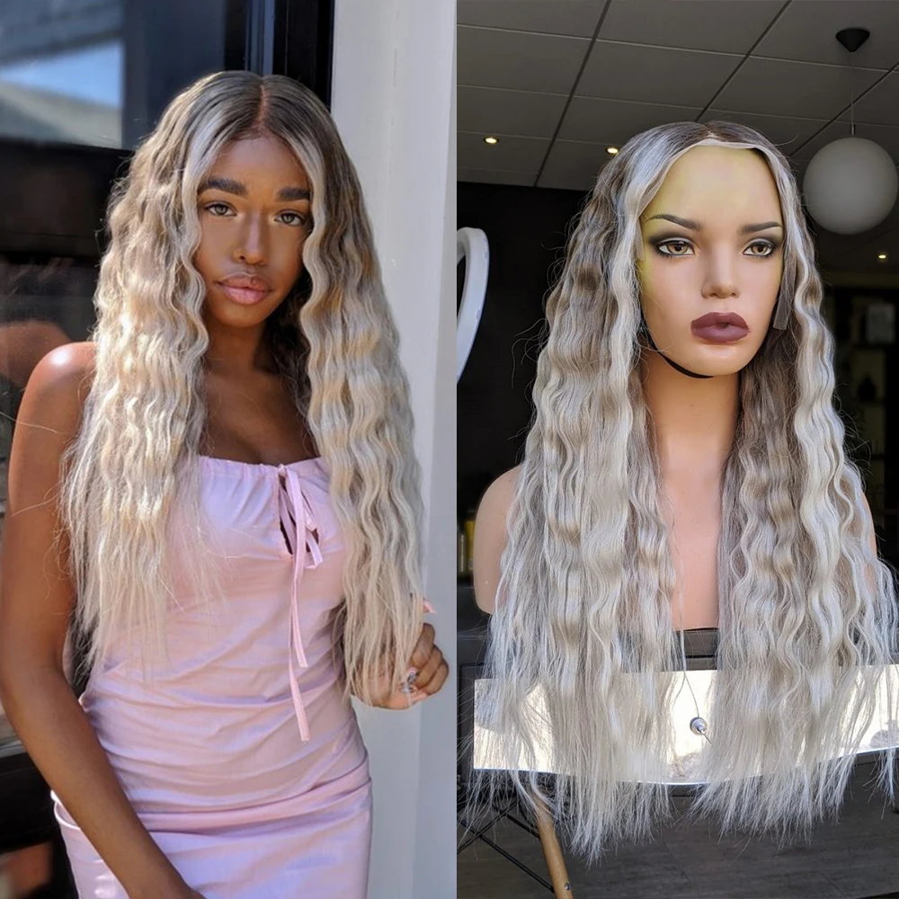 

Highlight Light Ash Blonde Lace Front Wig Dark Roots Pure Brazilian Human Hair Full Lace Wigs 13x6 Natural Wave HD Lace Wig 200%