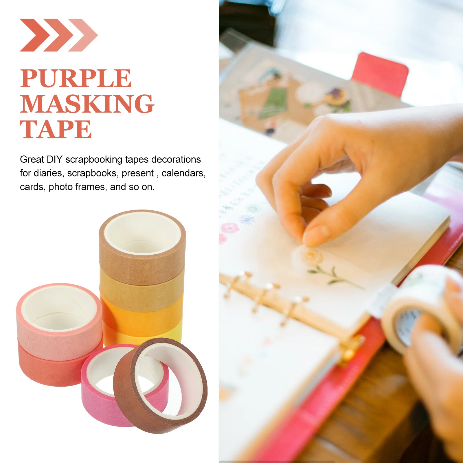 8pcs Journal Decorative Washi Tape Set Small Size Light Weight Diy Scrapbooking Craft Tapes For Notebook Stationery Calendar