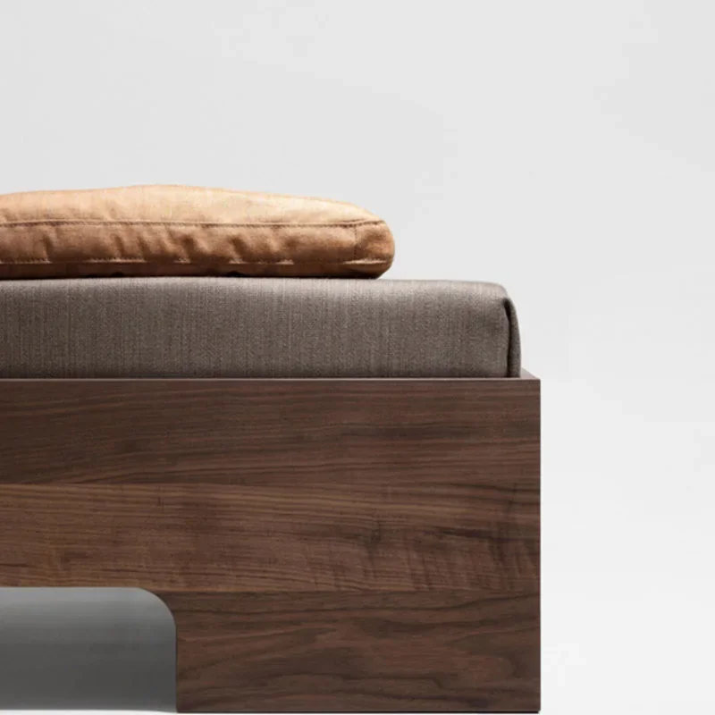 

--Japanese Double Bed Modern Luxury Wood Queen Floor Adult Safe Lazy Bed Frame Nordic King Size Camas De Casal Salon Furniture