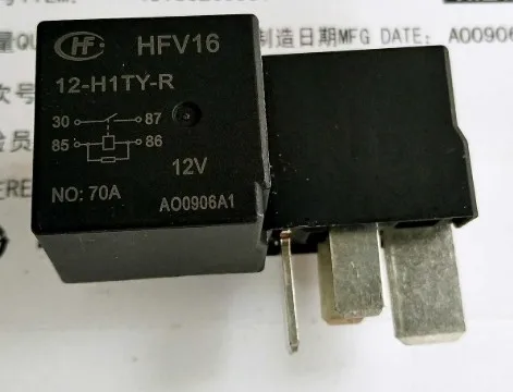 Free shipping   HFV16 12-H1TY-R  12V 70A 4    10PCS