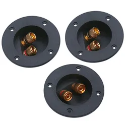 3 Stuks Diy Home Auto Stereo 2-Way Luidsprekerbox Terminal Binding Post Ronde Veer Cup Connectoren Subwoofer Pluggen (Zwart)