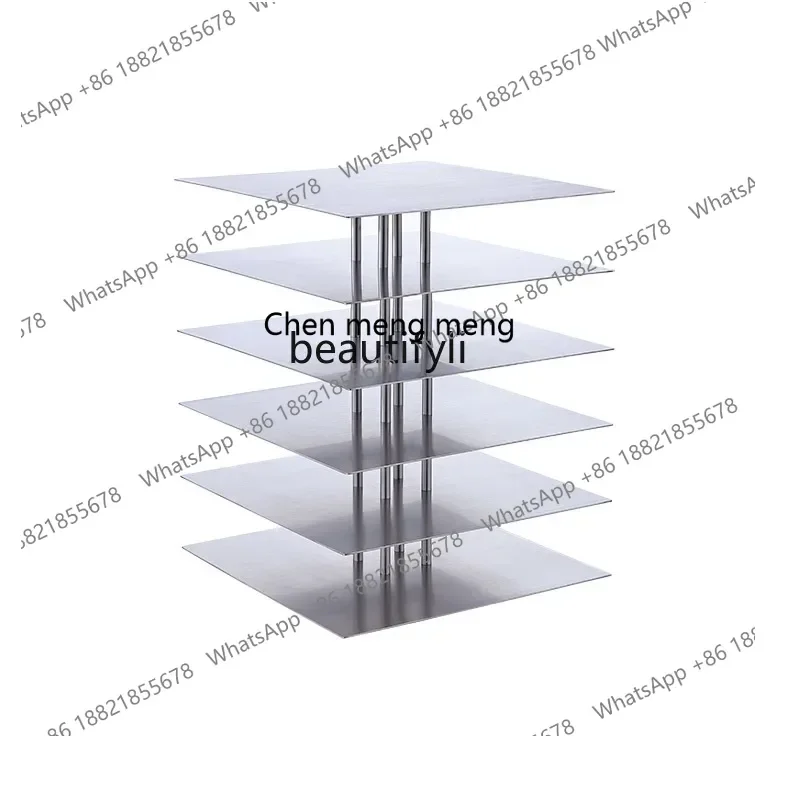 182C   simple creative minimalist edge few coffee table living room square stainless steel modern sofa multi-layer corner few
