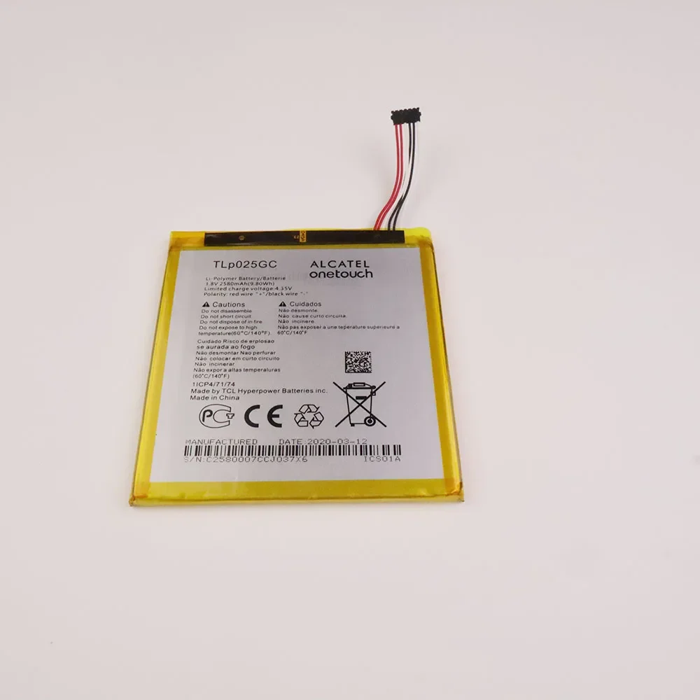 100% Original High-quality TLP025GC 2580mAh Battery For Alcatel One Touch Pixi 4 (7) 3G 9003X 9003A Cell phone Battery Batteries