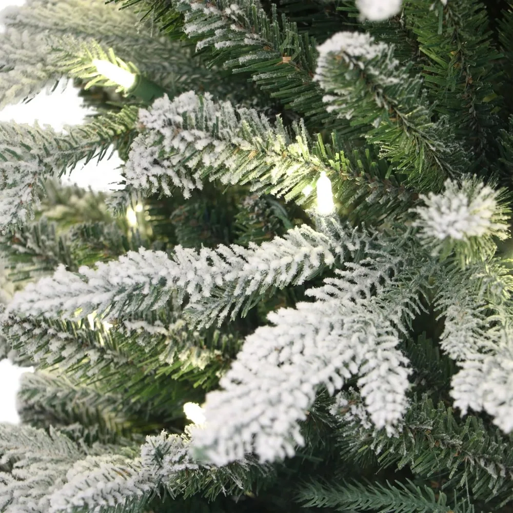 4.5 Foot Pre-Lit Potted Flocked Arctic Fir Artificial Christmas Tree with 70 UL-Listed Clear Lights