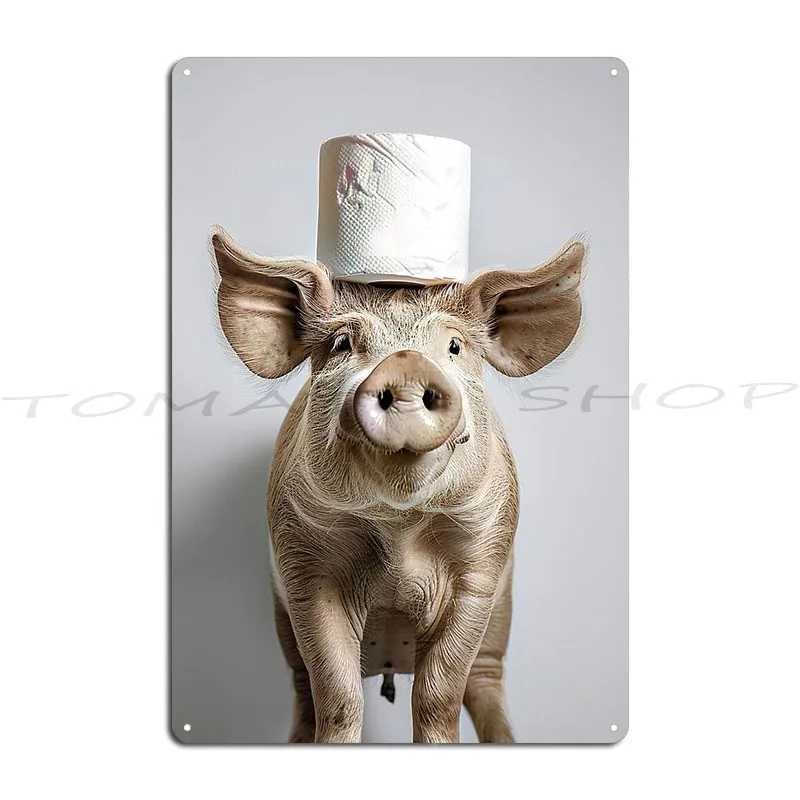 Toilet Paper Animals Funny Bathroom Wall Art Metal Plaque Poster Wall Mural Designing Painting Custom  Tin Sign Poster