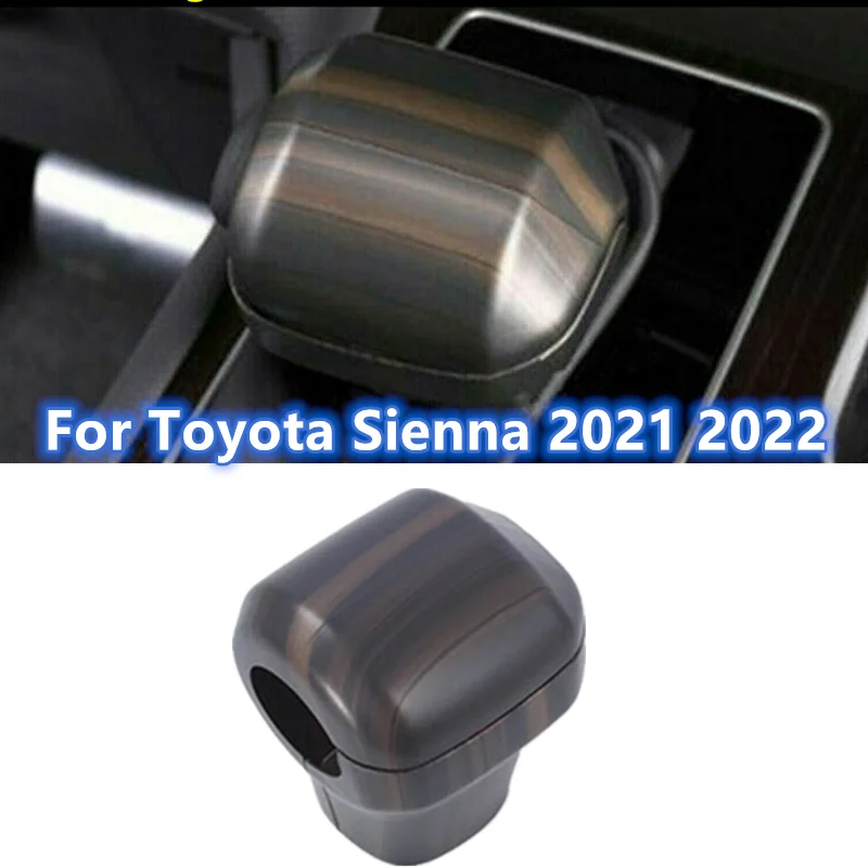 For Toyota Sienna 2021 2022 Wood Grain Inner Gear Head Knob Shift Cover Trim Gear Shift Knob Shifter Lever Cover Decoration