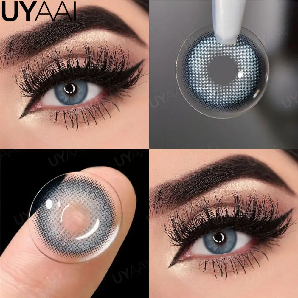 UYAAI Kleopatra-Serie Farbkontaktlinsen für Augen, braune Farblinse, blaue Augen, Kontakt-Make-up, Schönheit, farbige Schüler, grau, natürlich – Detail 23