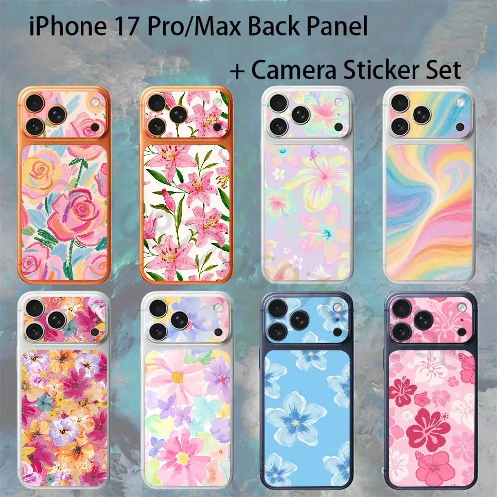 

Flower Pattern For iPhone 17 pro Max/ pro Full Cover Decal Skin Wrap Colorful Rear Protective Sticker Film