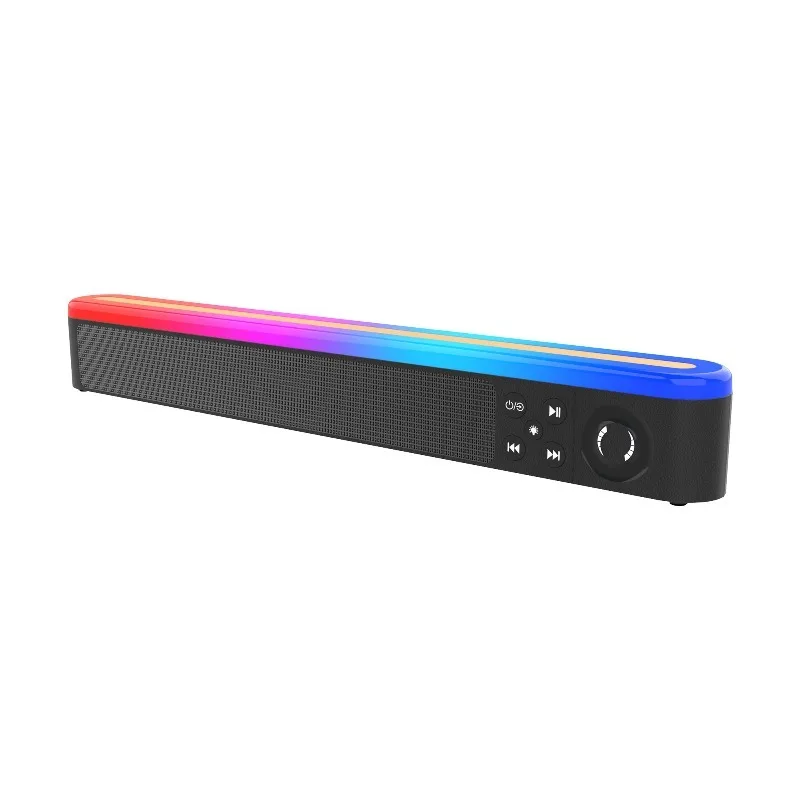 RGB Gaming Soundbar, 30W High Power Desktop Speaker, Virtual Surround Deep Bass, Connection for PC TV Smartphone