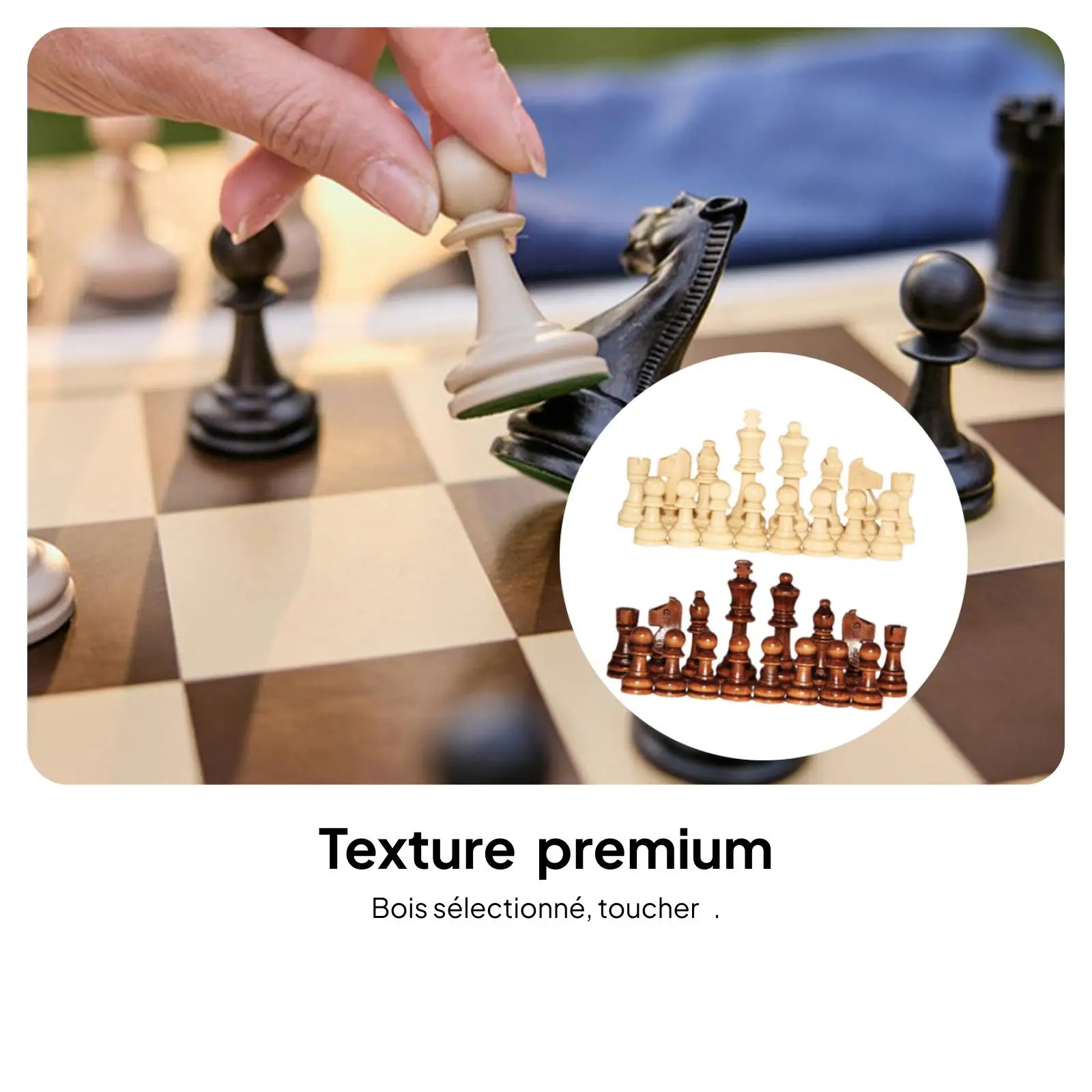 32Pcs Wooden Chess Pieces 1-2 Players Chessboard Educational Wood Chessmen