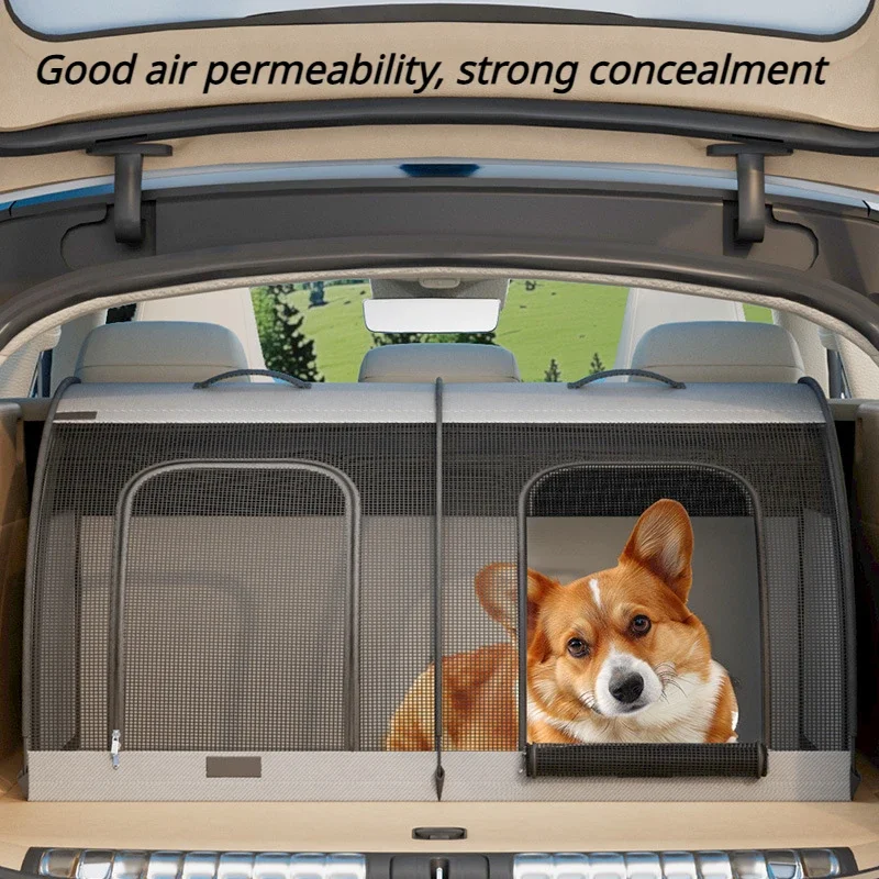 Car Dog Kennel Foldable and Breathable Summer Waterproof Outdoor Pet Carriers Cage Large Space Dogs Supplies Products