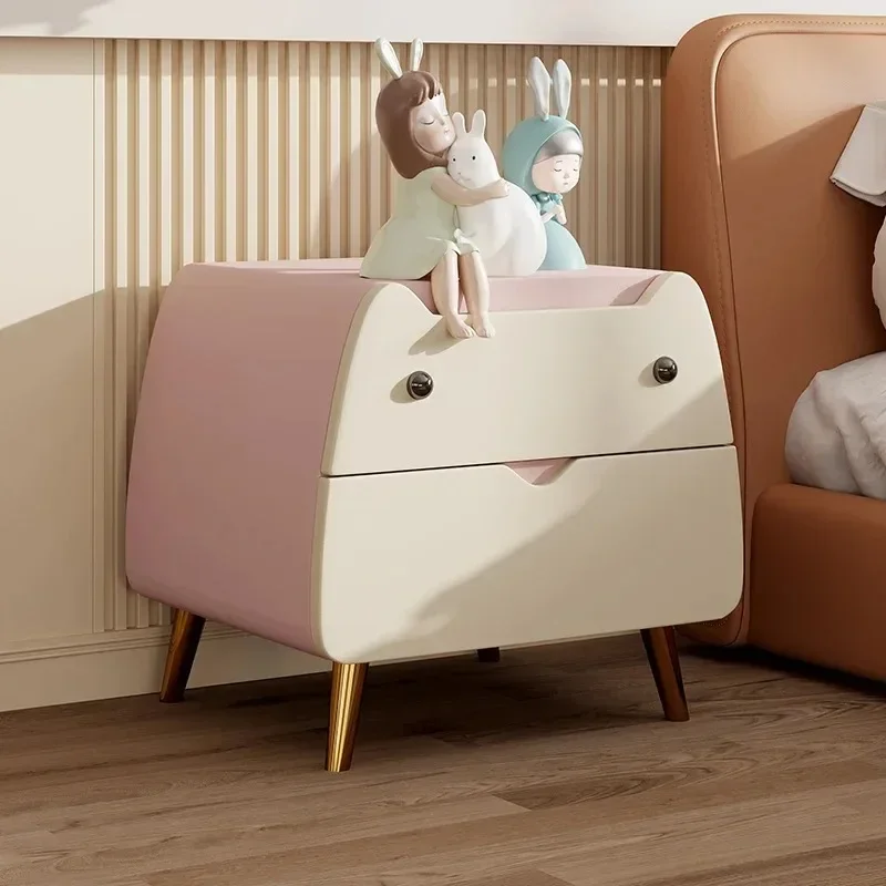 Cute White Night Table Cream Drawers Luxury Modern Creative Safe Nightstand Storage Cloud Mesa De Cabeceira Ornaments Home Decor