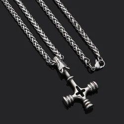 Viking Vintage Cross Pendant Necklace Stainless Steel Dragon Head Pendant Accessories Viking Jewelry