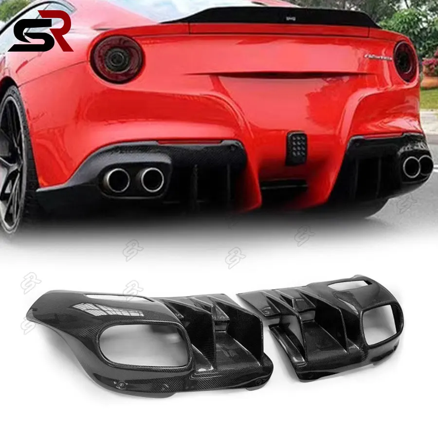 

For Ferrari F12 2013-2015 Carbon Fiber Car Rear Bumper Rear Lip Spoiler Diffuser Auto Accessories Body Kits