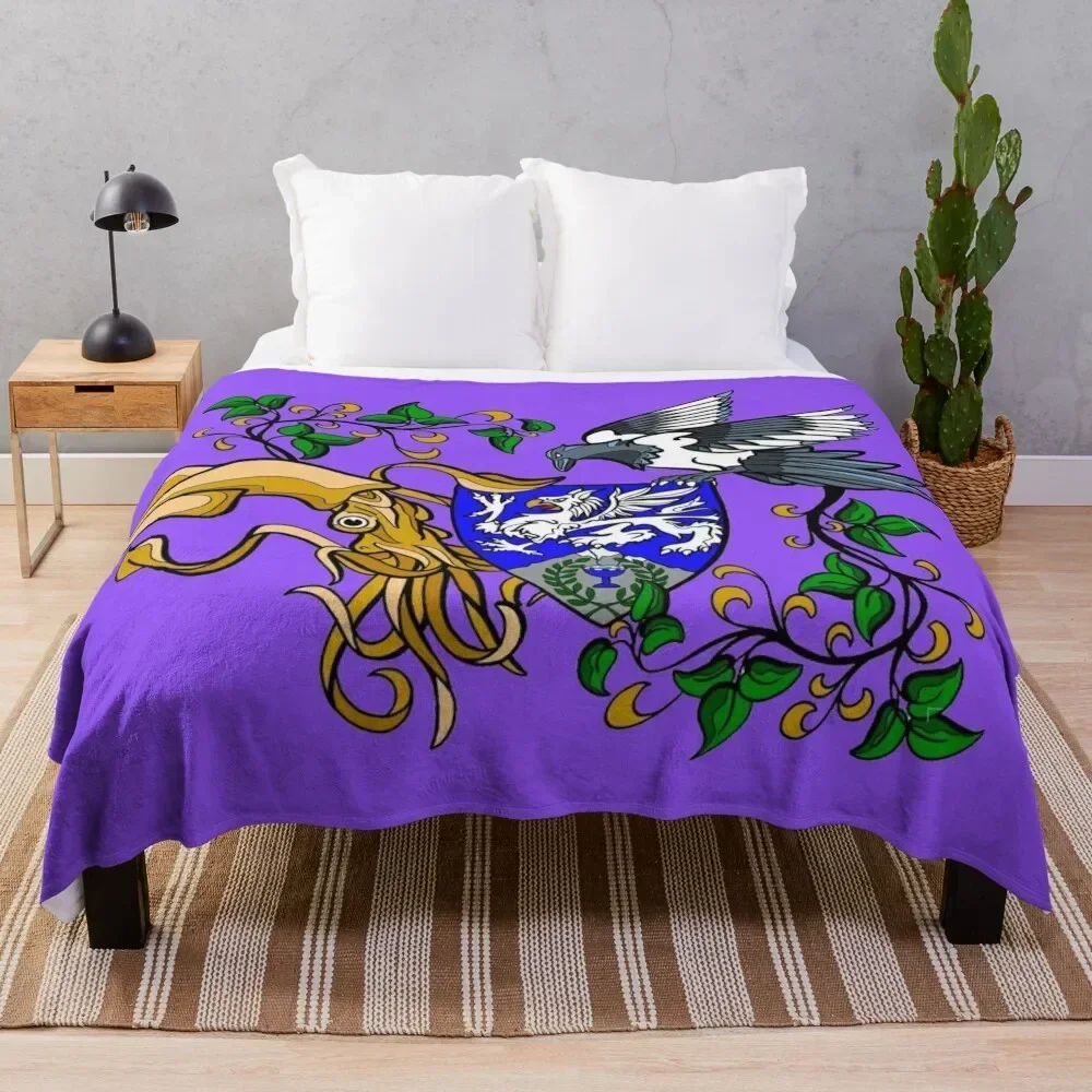 The Squid and the Magpie (large Items) Throw Blanket Plush Luxury St Blankets