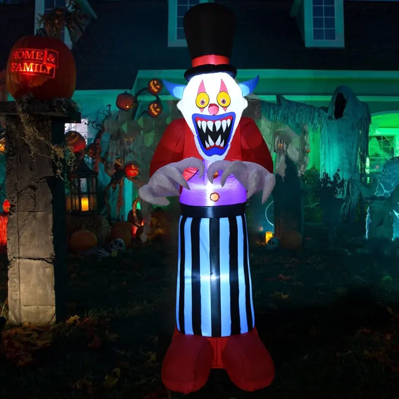 New 2.7m Halloween inflatable clown cartoon air model LED luminous outdoor courtyard holiday decoration