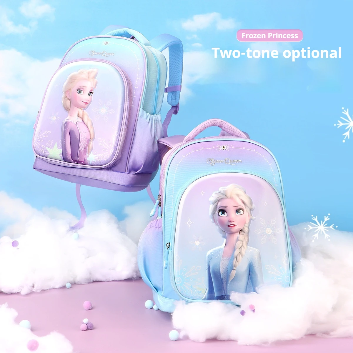 

Disney Children Schoolbag Elementary School Cartoon Cute Backpack Elsa Girl Stress Relief Back Bag Children Birthday Gift