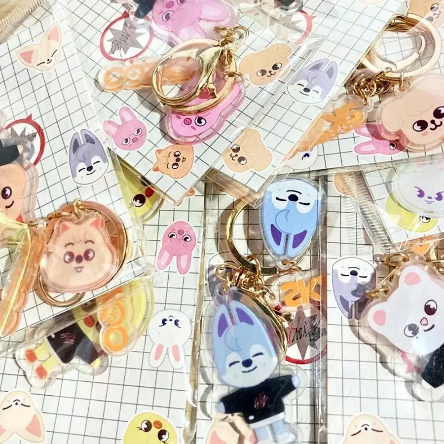 

Прозрачный акриловый брелок Skzoo Kpop с двусторонней печатью, коллекционный сувенир для фанатов Stray Z, подарок