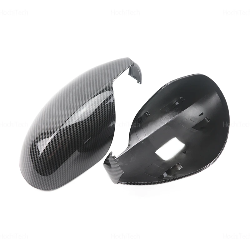 For Seat Leon MK1 1M 1999-2006 Car Rearview Mirror Cover Side Wing Protect Frame Covers Trim Carbon Look and Bright Black