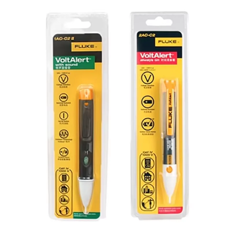 فلوك 1AC/2AC/LVD2 قلم موجه ملون غير متصل تيار متردد 200 فولت إلى 1000 فولت تيار متردد قلم اختبار تحريض الدائرة الكهربائية