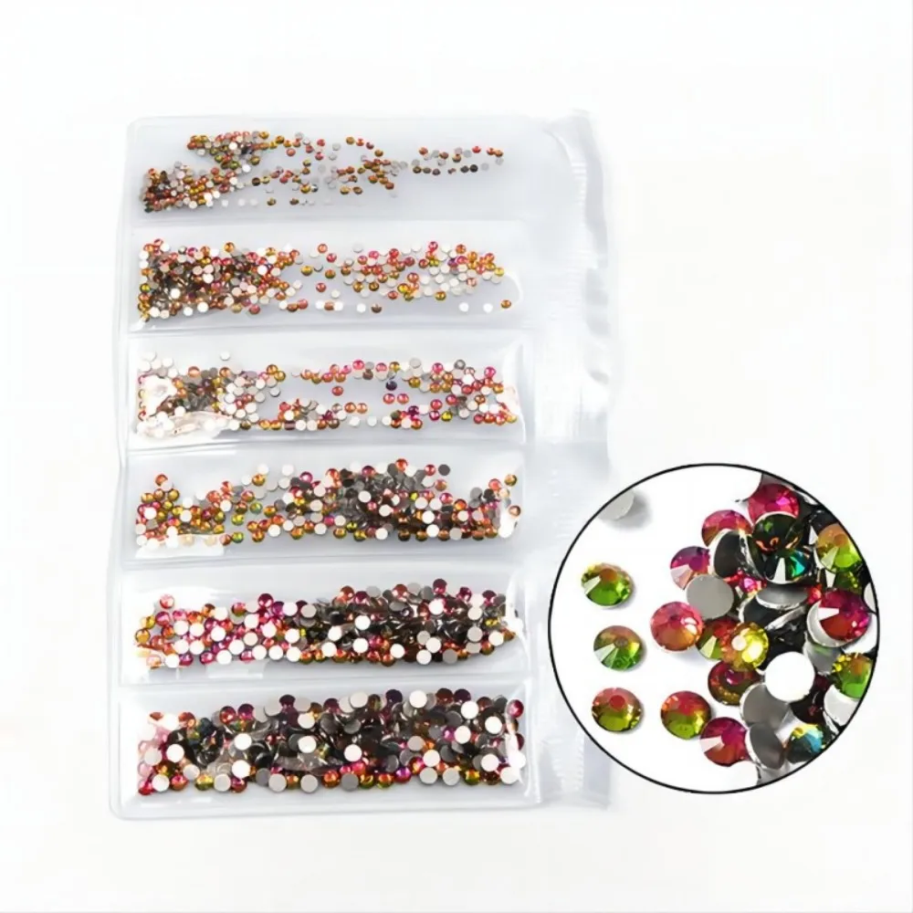 Vitrail Medium Color Mix Size 1440PCS SS3-SS10 Nail Art Rhinestones Flat Back Non Hotfix Stone Diamonds For 3D Nails Decorations