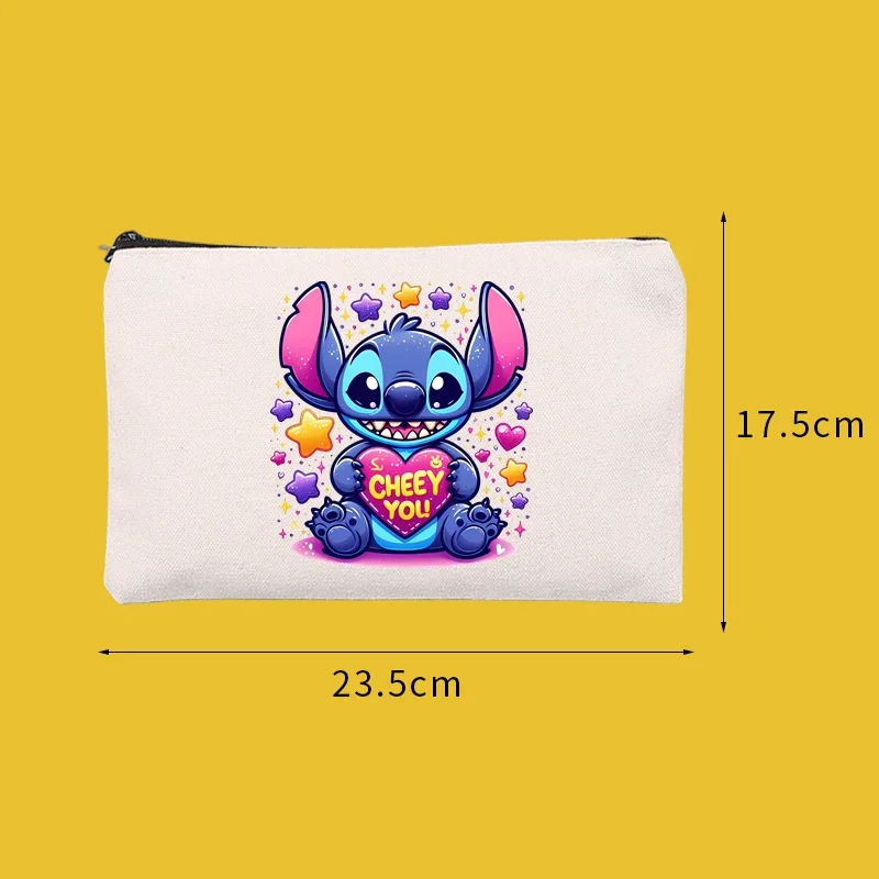 Disney Lilo & Stitch Makeup Bag Women Causal Cosmetic Organizer Makeup Pouch Storage Bag Female Perfume Purse Organizer 2024