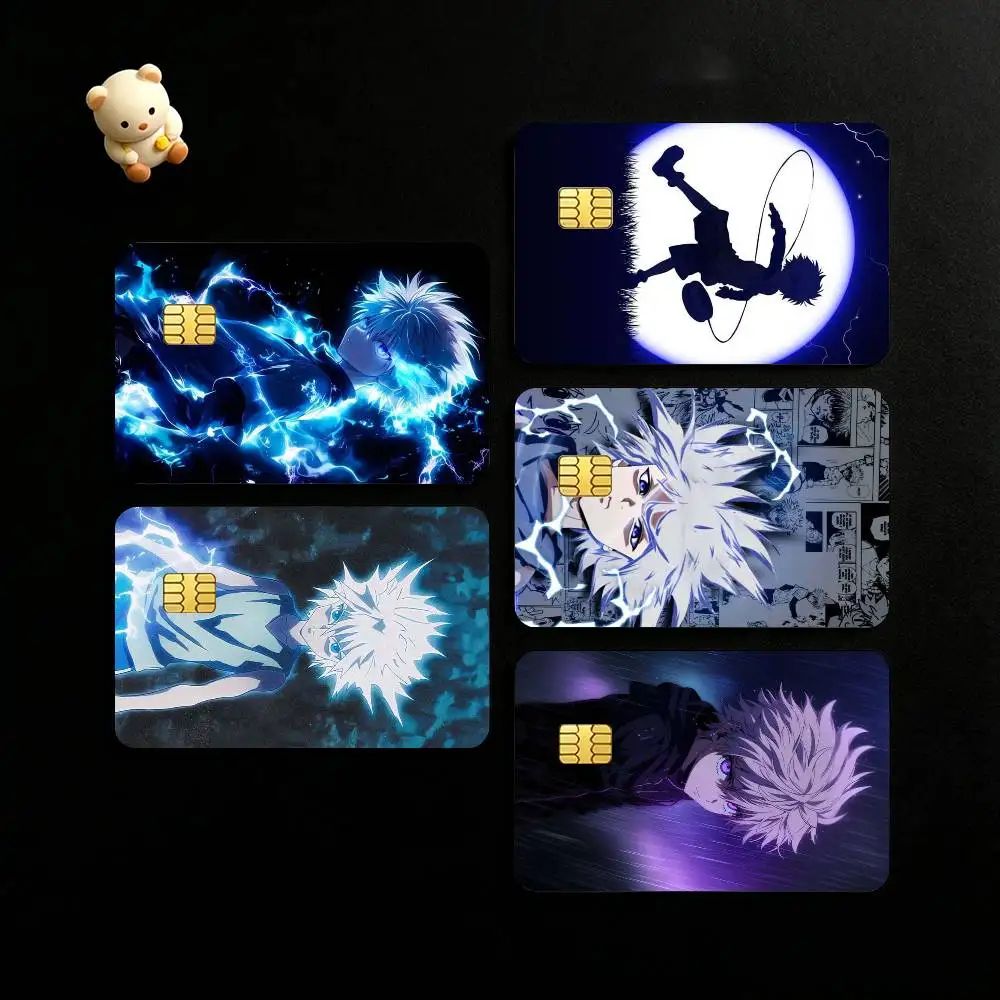 H-Hunter Hunter K-Killua Zoldyck Credit Card HD Stickers Game Card Decal Small Chip Waterproof Sticker Gift