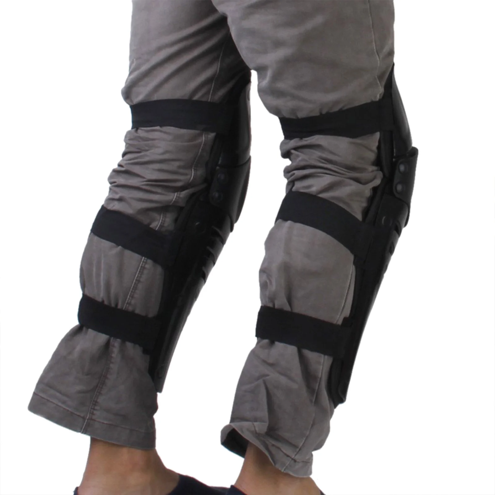 

Pair Motorbike Knee Guard Pads Black Racing Motocross Elastic Adjustable Knee Protector Anti-Collision Buffer Gear