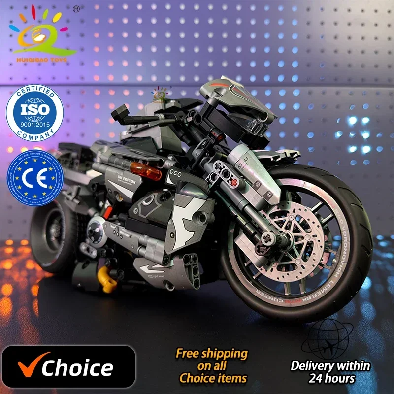 800+Pcs High-tech Classic Motorbike Building Model Blocks City Road Racer Bricks Moto Christmas Gifts Toys for Kid Boys Adult