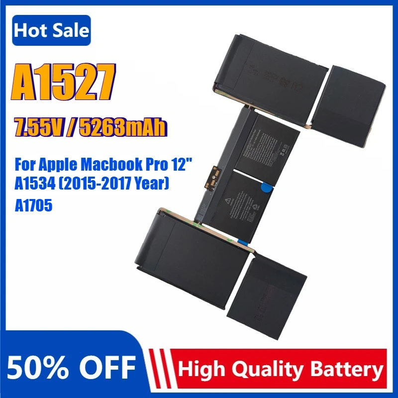 

A1527 A1705 Lapotp Battery for Apple Macbook Pro 12" A1534 (2015-2017 Year) MF865 EMC2746 EMC 3099 MJY42LL/A MLHE2LL/A MF855