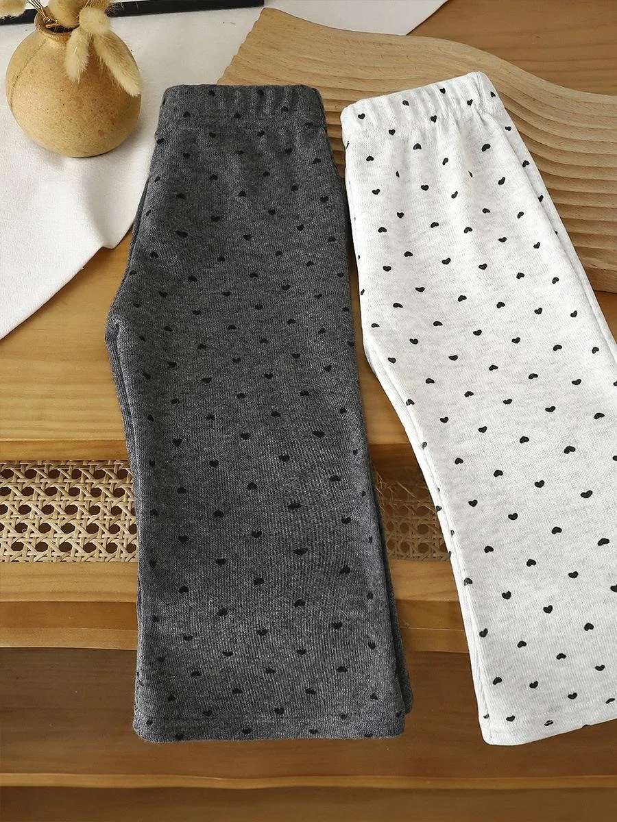 

Удобные повседневные широкие брюки для девочек, модные свободные длинные штаны, весна 2026, с мультяшным принтом, детские повседневные брюки