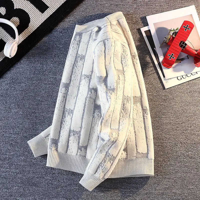 Suéter de Punto con Cuello Redondo para Hombre, ueso, Informal, Hoado, Cálido para Invierno, de Fibra de Poliéster, Suave...