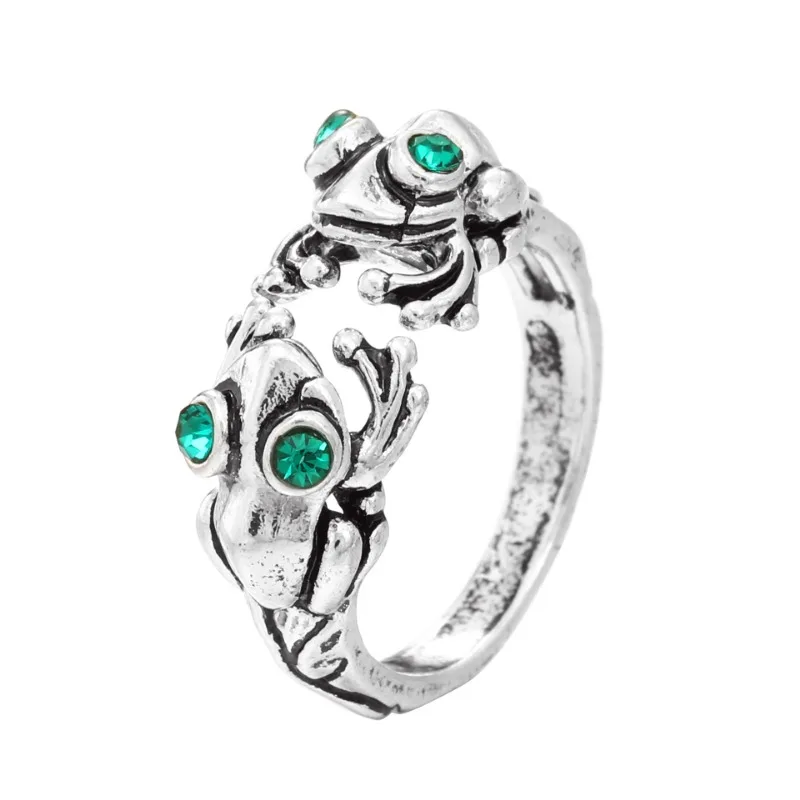 Retro New Frog Toad Animal Rings for Women Men Artistic Distinctive Design Gothic Keel Spine Ring Daily Party Gifts Jewelry