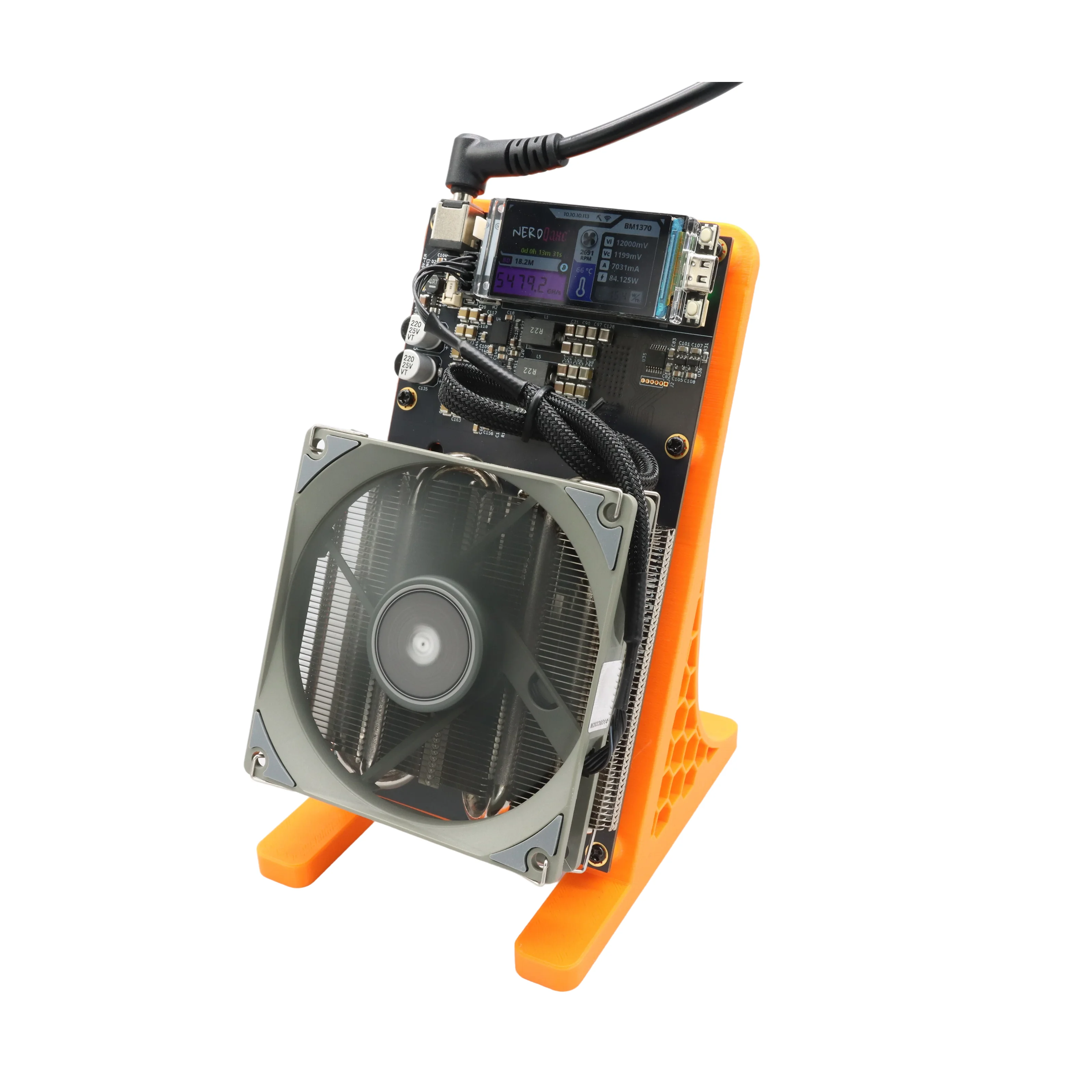 ماكينة تعدين Bitaxe NerdQaxe ++ 4.8TH/s 68 وات Asic Bitcoins BM1370 Chip Solo BTC 2.4G WiFi مفتوحة المصدر BTC