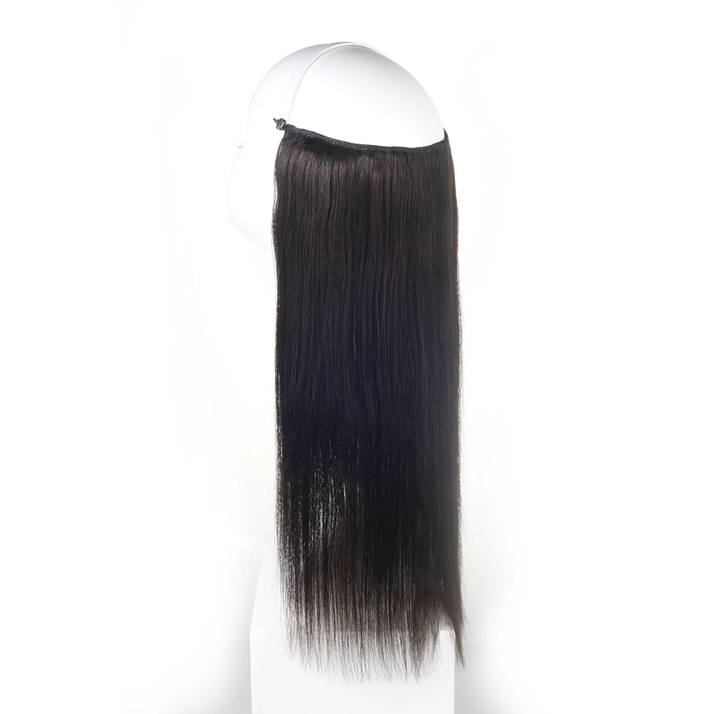 100% Halo Hair Extensions capelli umani linea invisibile di buona qualità colore naturale 1B Fish Line Hair Extensions